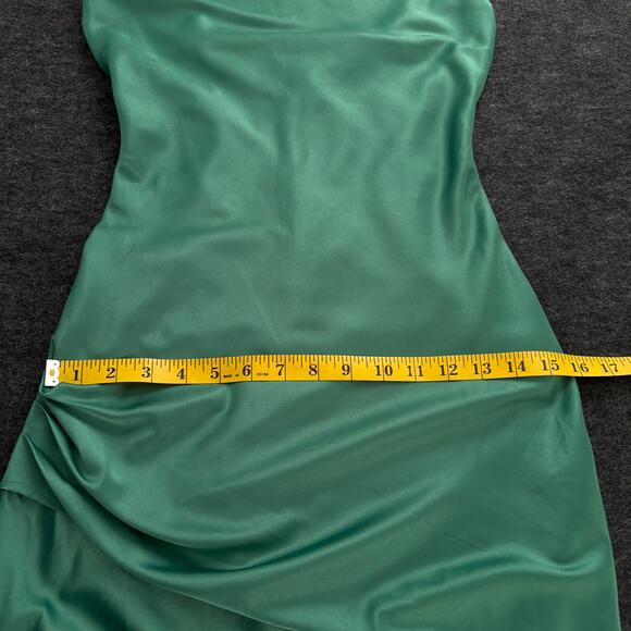 MAJORELLE LAURENA GREEN SATIN MINI DRESS WOMEN SIZE XS - Picture 13 of 16